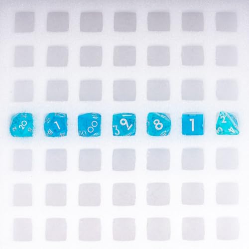 7PCS Cocktail Dice Set,Handmade Sharp Edge Dice Set D&D RPG Polyhedral Die,for Dungeons and Dragons TTRPG Games Roleplaying Games,with Gift Box.(Blue Green) - color: Cocktail Blue Green