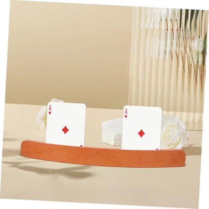 Cabilock Wooden Card Holder for Playing Cards Adjustable Poker Stand 2-Slot Design Sturdy Wood for Seniors and Adults and Collectible Displays