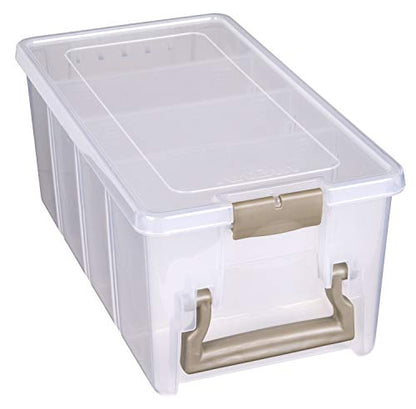 ArtBin Semi Satchel 휴대용 공예 정리함, 칸막이 3개 포함 - 미술 및 공예 용품을 위한 투명 플라스틱 보관 케이스 - color: 골드., size: Pack of 1
