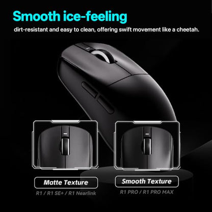 ATK VXE Dragonfly R1 SE+ Wireless Gaming Mouse, PAW3395 SE Sensor, DPI up to 18,000, 55g Lightweight, 70 Hr Battery Life, Tri-Mode 2.4G/Bluetooth/Wired - White - color: White, style: R1 SE+
