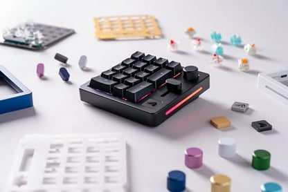 GLORIOUS GMMK Macro Pad - Black Mechanical Numpad - 10 Key USB Keypad - Hotswap, Programmable Volume Knob, RGB Backlit, Wired & Wireless Bluetooth- Gaming Keyboard Number Pad - color: Black Slate