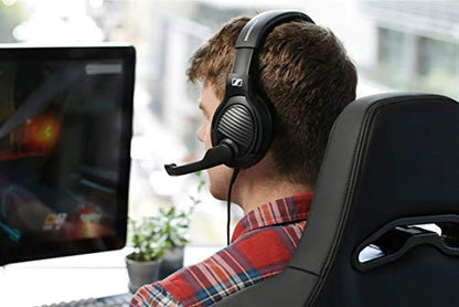 Massdrop x Sennheiser PC37X Gaming Headset — Noise-Cancelling Microphone with Over-Ear Open-Back Design, 10 ft Detachable Cable, and Velour Earpads,Black (Renewed)