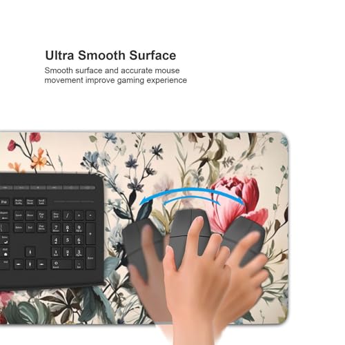 35.4 x 15.7 in, Waterproof XXL Large Mouse Pad for Desk, Extended Keyboard Mouse Mat for Computer Office, Big Laptop Mouse pad, Gaming Pc-Weeds and Flowers - color: Weeds and Flowers