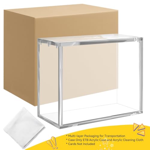 ETB Acrylic Case 3 Pack, 8mm Ultra Thick ETB Protector Case, Magnetic Lid | Stackable Clear Display Enclosure Compatible with Elite Trainer Boxes - color: 3PC ETB Acrylic Case, size: Acrylic Case