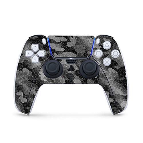 MightySkins Glossy Glitter Gaming Skin for PS5 / PlayStation 5 Controller - Black Camo | Durable High-Gloss Glitter Finish | Easy to Apply and Change Style | Made in The USA - color: Black Camo