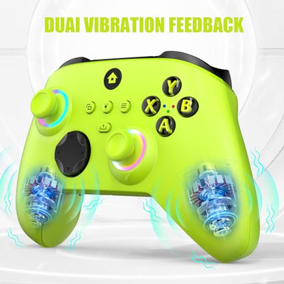 W&O Wireless Controller Compatible With Xbox One, Xbox Series X/S, Xbox One X/S, PC, With RGB LED Light, Mappable Buttons, 3.5mm Headphone Jack, With 2.4GHZ Wireless Adapter Gamepad - color: Electric Volt