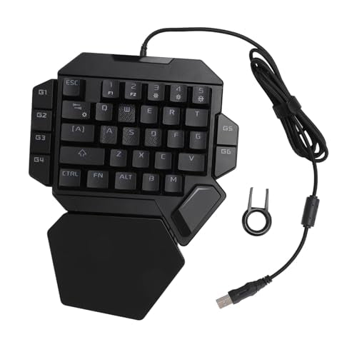 One Handed RGB Mechanical Gaming Keyboard 35 Keys RGB Backlight Blue Switch Mini Gaming Keypad with Wrist Rest for PC Gamer/2567