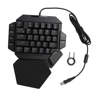 One Handed RGB Mechanical Gaming Keyboard 35 Keys RGB Backlight Blue Switch Mini Gaming Keypad with Wrist Rest for PC Gamer/2567, 535343350