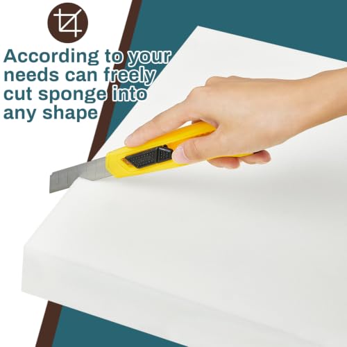 Frienda 2 Pack 2" x 16" x 17"Upholstery High Density Foam Cushion Replacement Square Cut to Size Foam Couch for Chair Couches Padding Shipping Packing DIY Cosplay Projects(White) - color: White, size: 2" X 16" X 17", style: Square