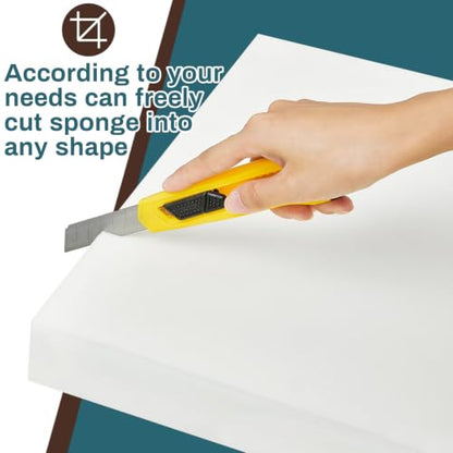 Frienda 2 Pack 2" x 16" x 17"Upholstery High Density Foam Cushion Replacement Square Cut to Size Foam Couch for Chair Couches Padding Shipping Packing DIY Cosplay Projects(White) - color: White, size: 2" X 16" X 17", style: Square