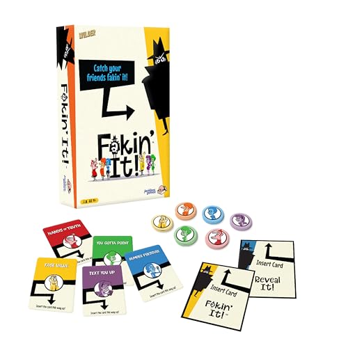 JACKBOX Games Fakin’ It Board Game – for Adults & Teens - Fun Social Deduction Card Game for Ages 14 & Up – Hilarious Board Game for Game Nights with Family, Friends & More (3-6 Players)