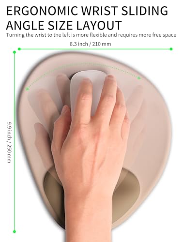 Palm-Rest and Wrist-Hugging Mouse Pad Wrist Rest, Ergonomic Wrist Support with Curve Fitting Cushioned Memory Foam for Carpal Tunnel Pain Relief, 9.9 x 8.3 Inch, Mocha Sand - color: Mocha Sand