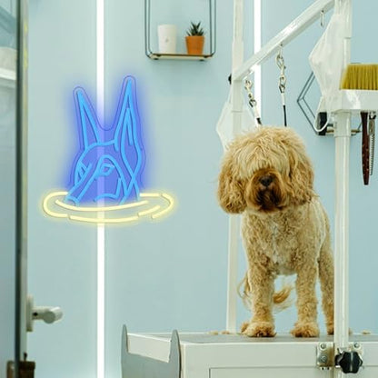 Doberman Dog Neon Sign for Wall Decor Usb Powered Doberman Swimming Led Light Sign Cool Neon Dog Light for Cafe Pet Shop Bar Birthday Party - style: Doberman Dog
