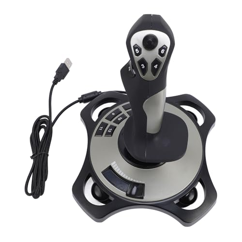 Gugxiom PC Flight Simulation Joystick, USB Gaming Flight Simulator Game Controller with Vibration Function & Throttle Control, Wired Gamepad Flight Sim Stick fro Series X S