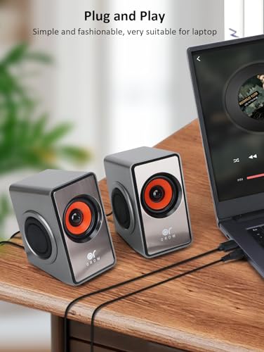 OR O R O W OROW Computer Speakers,12W Mini Desktop Speaker with Volume Control, 3.5mm AUX Speaker, USB Powered Laptop Speakers,Great for PC/Monitor/mac/iMac/Projector(S206)