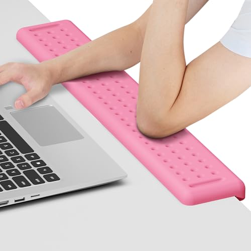 Leolee L-Shaped Desk Long Wrist Rest Elbow 60CM, Pink Arm Rest for Desk | Memory Foam, Non-Slip Base, Ergonomic Desk Edge Cushion, Wrist Support for Computer Keyboard, Typing, Office, Home - color: Pink-60cm-1pcs