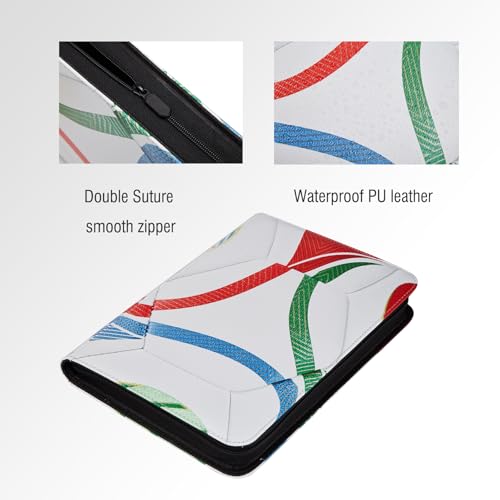 Soccer Card Binder with 468 Double-Sided Pocket Pages Trading Cards Storage for Soccer,Waterproof PU leather with Sealed Zipper Protect Dust&Damage,Ideal Gift for Passionate Collectors and Fans - style: Soccer