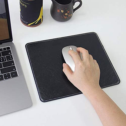 Non-Slip Rubber Base Mousepad for Laptop Computer PC Personality Desings Gaming Mouse Pad Mat 9.45 X 7.87 inch (Leahter Mouse Pad-Black, 9.45 X 7.87 inch) - color: Leahter Mouse Pad-Black