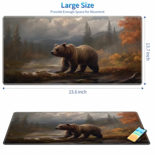 MTG Playmat, 24 x 14 inches, Brown Bear, Trading Card Game Play Mat - color: Brown Bear, size: Regular