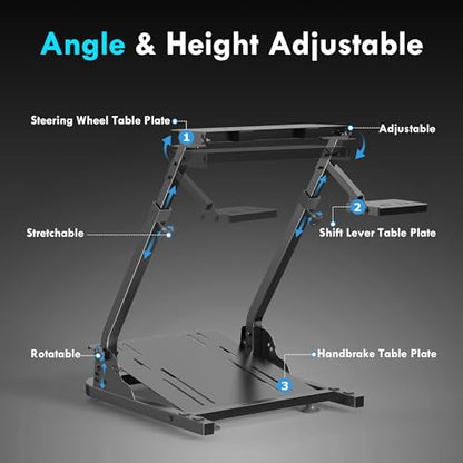 Slendor Racing Wheel Stand for Logitech G29/G920/G25/G27 | Adjustable Height (22-26") & Angle Wheel Stand. Foldable for Space-saving. Steel frame, Anti-slip Rubber Feet