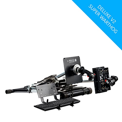 Wheel Stand Pro Super Warthog Flight stand Compatible With Thrustmaster HOTAS WARTHOG, Saitek/Logitech rudders. Rudders/mouse/keyboard/throttles not included.