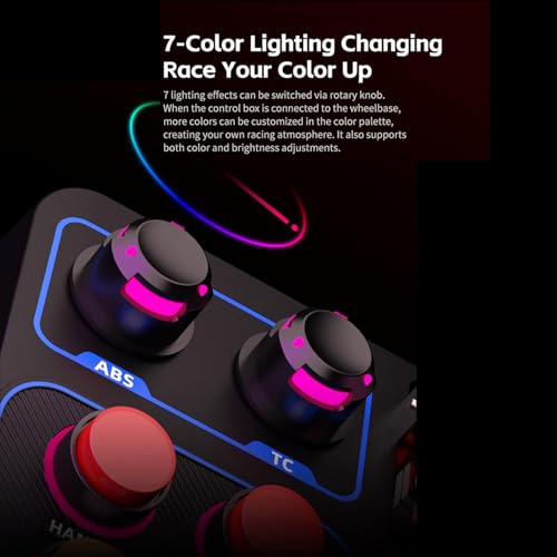 PXN CB1 Racing Button Box USB PC Racing Simulator Center Control Button Box | Multifunctional PC Sim Instrument Control Button Box for Windows PC, With 30 Programmable Buttons and Adjustable RGB Lighting