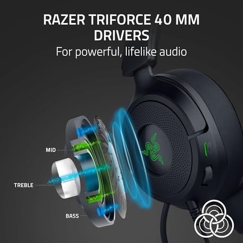 Razer Kraken Kitty V3 X Wired Gaming Headset, Kitty Ears, Black | HyperClear Cardioid Mic, 40 mm Drivers, 7.1 Surround Sound, Comfy Ear Cushions, Cross-Platform via 3.5mm PC, PS5, Xbox - color: Black