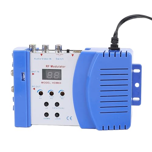 HDM69 HDMI Modulator RF Modulator, Analog VHF UHF HDMI AV to RF Modulator Converter Support PAL NTSC Output, HD Multimedia Interface AV to RF Converter for TV Game Console (US)