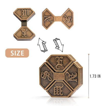 Fun Metal Brain Teaser Puzzle Games - 4 Pcs Adults Mind Travel 3D Toys -Teens IQ Insight Challenge - Logic Educational Gift（with Storage Case and Instructions） - color: A 4pcs News Set, size: Large Size
