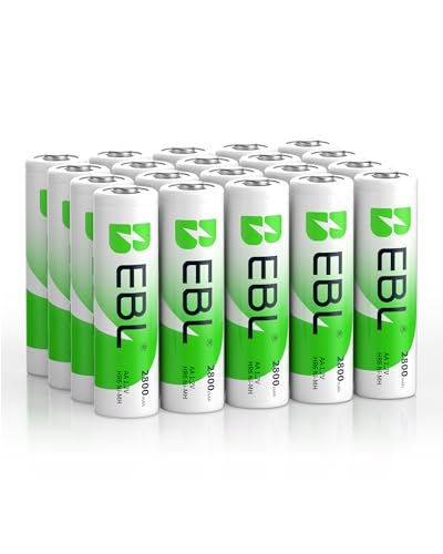 EBL 20-Counts AA Rechargeable Batteries 2,800mAh High Capacity AA Batteries - size: AA 20 Pack