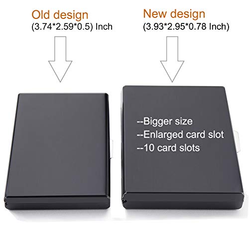 RFID Credit Card Holder Protector Metal Credit Card Wallet Business Card Holder for Men Women Gift Box Package (Black) - color: 01 Black