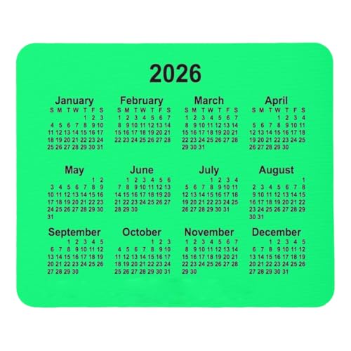 2026 Calendar Mouse Pad Happy 2026 Yearly Calendar Mouse Pads Mouse Mat Happy New Year Gift 9.5"x8" Color:2026 Calendar - color: 2026 Calendar, size: 9.5"x8"
