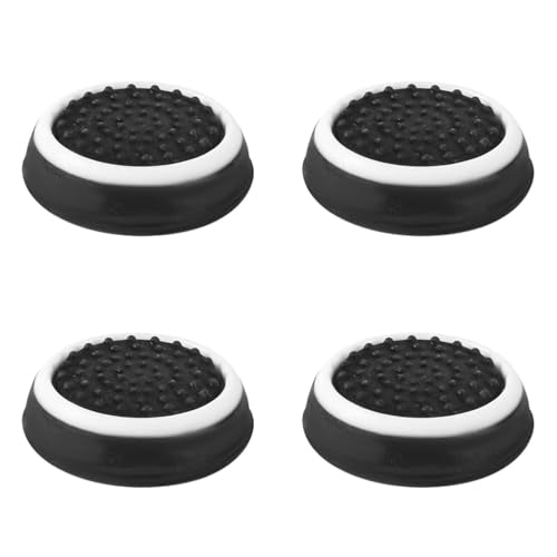 4pcs Thumb Grips, Full Protection Anti-Slip Anti-Scratch Anti-Fingerprint Protective Cover Thumb Joystick Cap Compatible with Xbox Series X/S Xbox One Switch Pro Controller(Black) - color: black