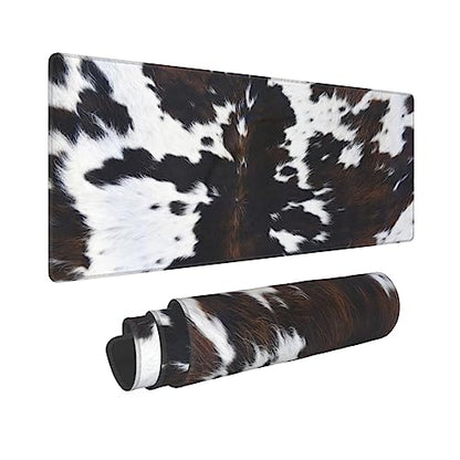 Cow Gaming Mouse Pad Extended Large Mouse Mat 31.5 X 11.8 Inch Nonslip Rubber Base Long Desk Pad Stitched Edges Mousepad Mice Pad for Office Home Game - color: Cow