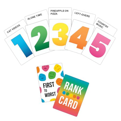 FIRST TO WORST Party Game – The Card Game About How Your Friends and Family Rank Things | Funny Ranking & Guessing Board Game for Friends & Family, Game Nights, Parties & Fun Gift Ideas