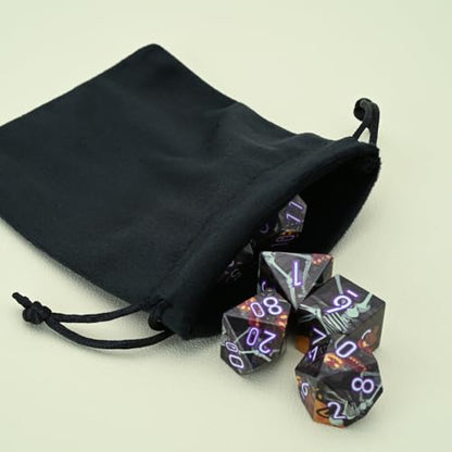 7-Piece Resin Polyhedral Dice Set with Skull, Pumpkin, Bat, and Twig Prints for Halloween and Year-Round Tabletop RPG Gaming(Skulls) - style: Skulls
