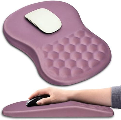Hokafenle Ergonomic Mouse Pad Wrist Support with Massage Design, Wrist Rest Pain Relief Mousepad with Memory Foam&Non-Slip PU Base, Mouse Pads for Wireless Mouse & Desk (12x8 inch,Dark Pink) - color: HK026-Dark Pink