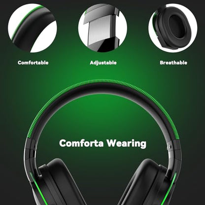IMYB A88 Gaming Headset with Microphone, Stereo Wired Noise Cancelling Over-Ear Headphones with Mic for Pc, Ps5, Xbox One Series X/s, Ps4, Computer, Laptop, Mac, Nintendo, Gamer (Green) - color: Green