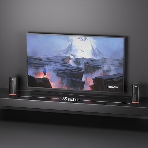Redragon GS814 Stereo Desktop Speaker, BT & AUX Dual Connectivity, 20W | 2.0 Stereo Enhanced Auido Quality, 4 RGB Lighting Effects, Touch Controls, Plug & Play USB Powered Computer Speaker