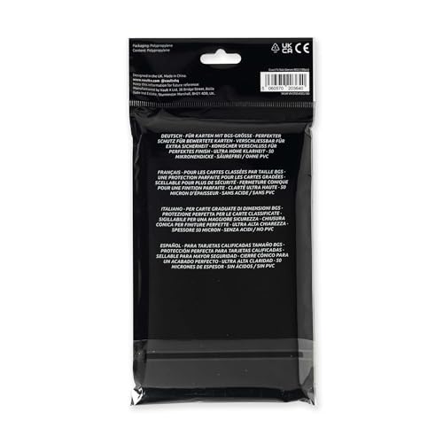 Vault X Exact Fit Slab Sleeves (100 Pack) for BGS Beckett Graded Cards | Fits BGS & Beckett graded slabs & cases. Crystal-clear, acid-free protective sleeves. 100-pack for graded card collectors. - size: BGS Fit 100 pack
