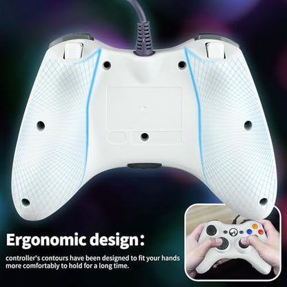 OSTENT Wired USB Controller Gamepad Joystick for Microsoft Xbox 360 Console Windows PC Laptop Computer Video Game Color White - color: White