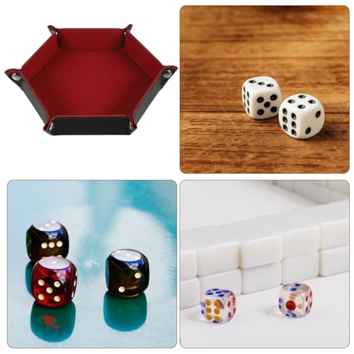 ibasenice Folding Dice Tray Portable Pu Dice Plate for Tabletop Games Storage Box Deep Convenient and Design for Organizing and Items