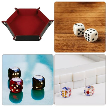 ibasenice Folding Dice Tray Portable Pu Dice Plate for Tabletop Games Storage Box Deep Convenient and Design for Organizing and Items