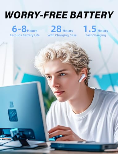 New Version Wireless Gaming Earbuds, 20ms Ultra Low Latency, 2.4GHz + Bluetooth 5.3 Dual Mode, ENC Mic, USB-C Dongle Compatible with PS5/PS4, Meta Quest 3/3S/2, Steam Deck, PC & Mobile - White