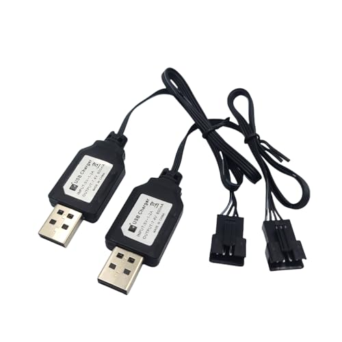 SM-4P USB Charger Cable Replacement for RC Car, RC Boat 7.4V Charger Plug, USB Charging Cable - 2Pack