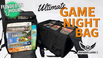Ultimate Board Game Travel Bag – Durable Storage Case for Up to 10 Games, Water-Resistant, Adjustable Strap & Handles – Perfect for Game Nights, Conventions & Tournaments (Parent) (Black) - color: Black
