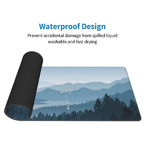 Mountain Gaming Mouse Pad Large Long Extended Pads Big Mousepad Extended Large Non-Slip Rubber Base Waterproof Big Keyboard Mat with Stitched Edges for Office Home and Game,31.5x11.8 Inch - color: Mountain