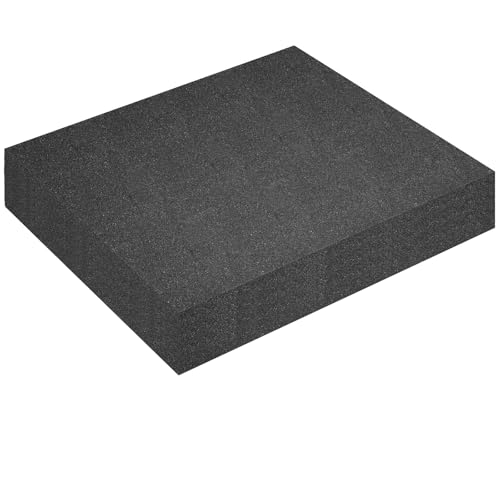 Polyurethane Foam Inserts, 1 PCS 16 x 12 x 4 Inch Black Cuttable Packing Foam Sheets for Tool Box, Camera, Crafts and Storage ﻿ - size: 16 x 12 x 4 Inch