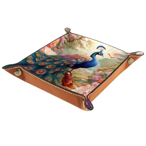 Peacock Flower Dice Tray Dice Rolling Tray Folding Dice Holder for Dice Games, Like RPG, DND and Other Table Games - color: Multi 17