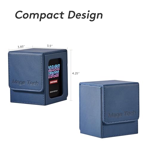 Commander Deck Box Lite - Card Display with Snap Card Holder & Removable Cover, Fits 100+ Single-Sleeved Cards, Ideal for MTG, PTCG, OPCG, SWU & More (Blue) - color: Blue